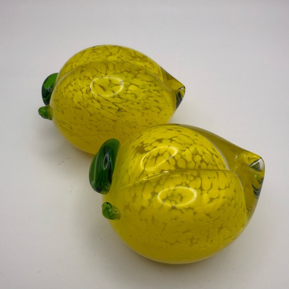 Pair of Yellow Summer Lemon Zest Delight Heavy Glass Paper Weight (2) - Picture 10 of 10